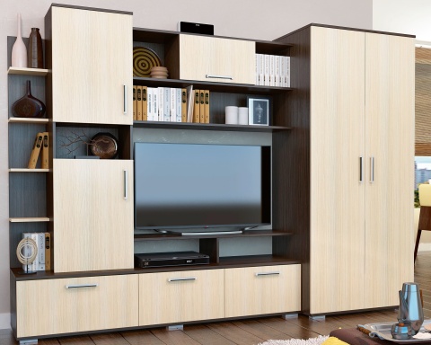 Гостиная Каир Венге/Дуб (Ш-2520 мм х В-1852 мм х Г-574 мм)