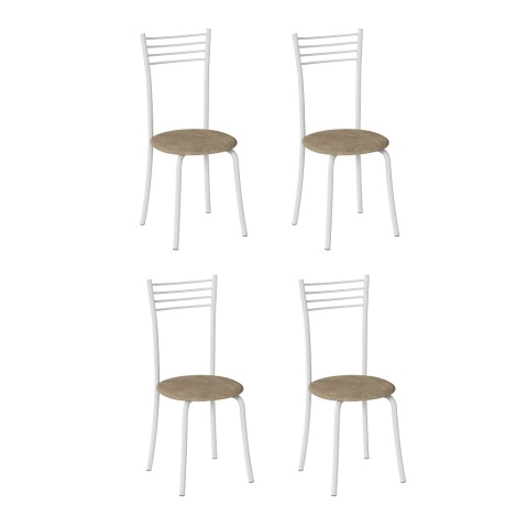 Комплект стульев Кассия (4 шт), белый велюр бежевый