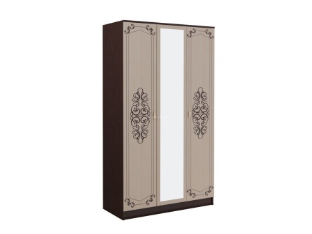 Шкаф 3-х Створчатый Жаклин Венге/Дуб Беленый (Ш-1350 х В-2216 х Г-540 мм)
