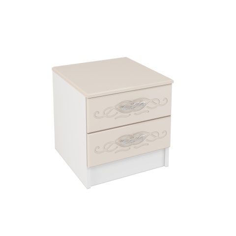 Тумба Прикроватная Венесуэла МДФ/Жемчуг Глянец (Ш-420 х В-420 х Г-400 мм)