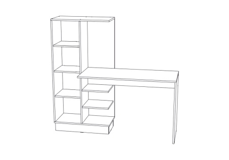 Стол компьютерный №1 дуб беленый