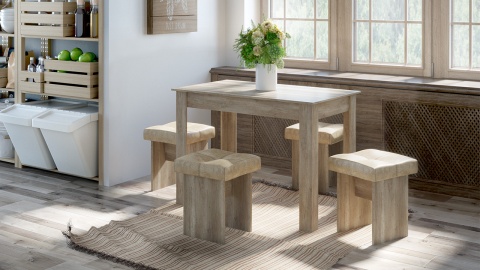 Обеденная группа «Мадрид» №2 Дуб Каньон светлый/ткань Richie Caramel